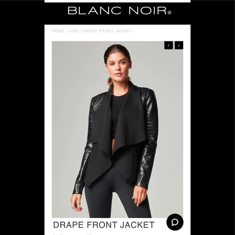 Black Leather Jacket Drape Style Size XS